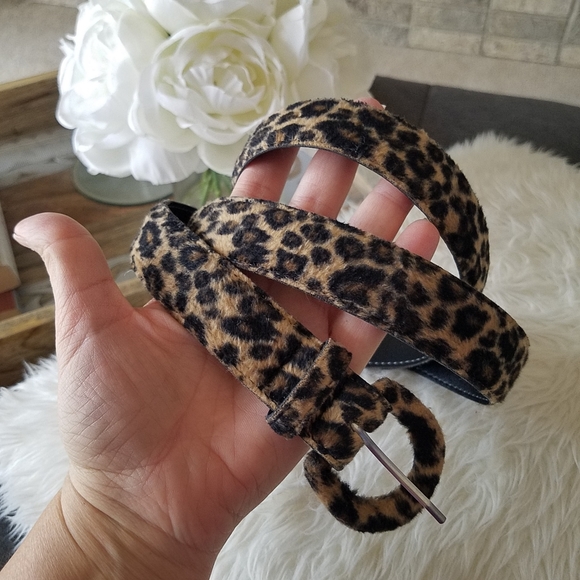Black & Brown Animal Print Slim Belt main image 7